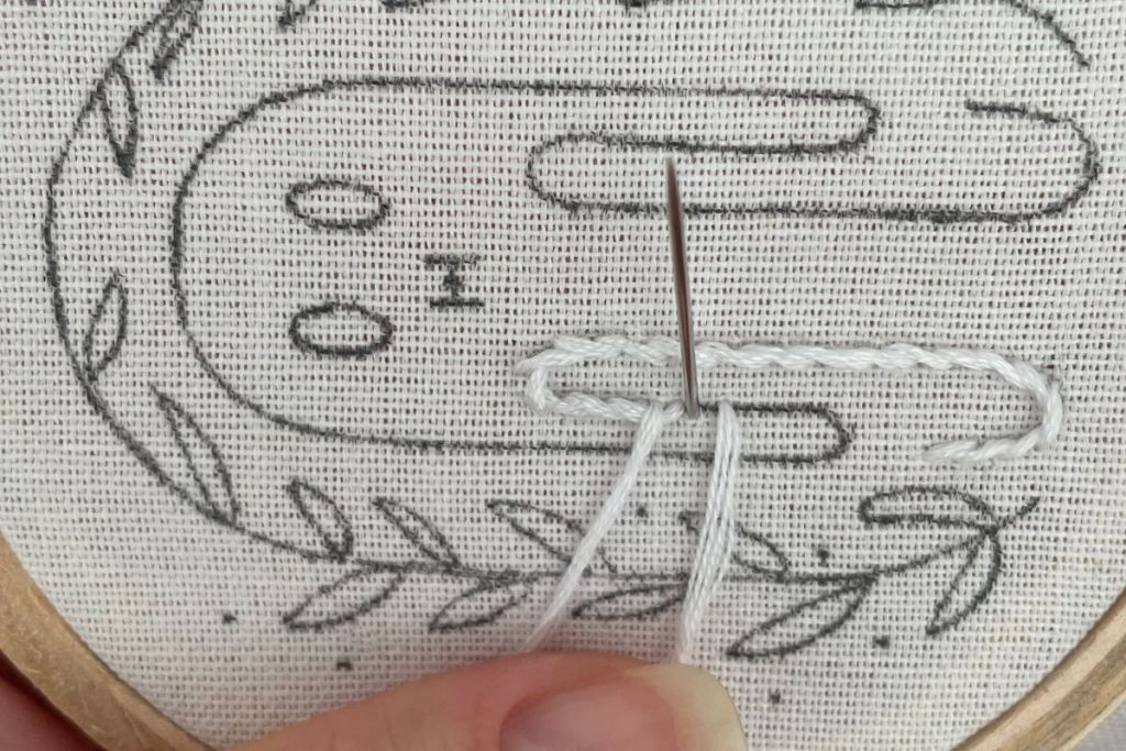 Stitching the ghost with stem stitch